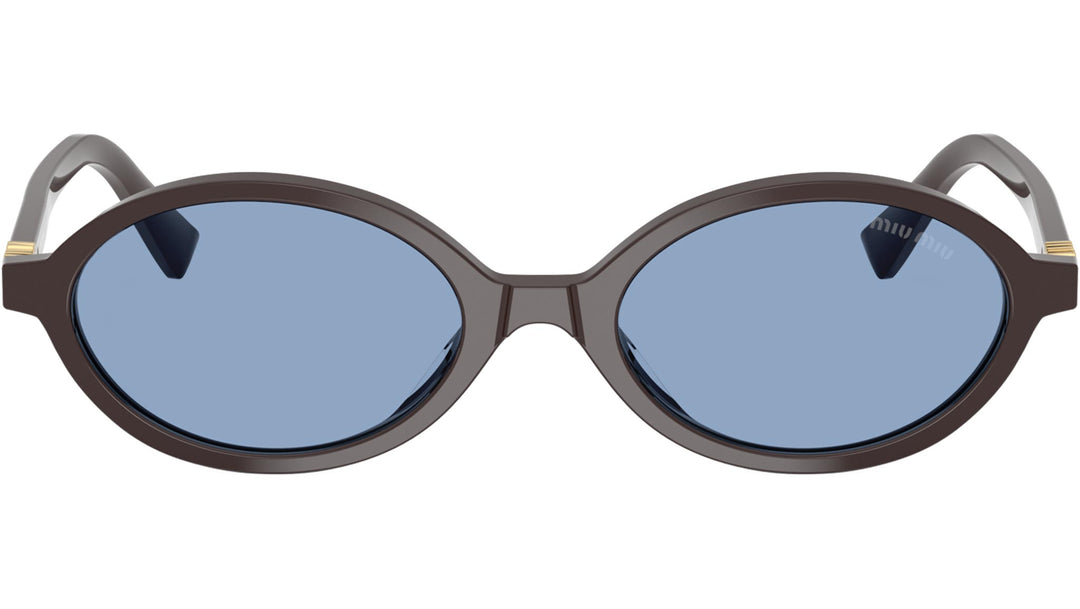 Miu Miu MU04ZS Moka Blue Oval Sunglasses
