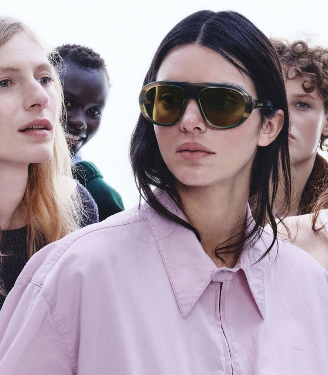 Prada PR C05S Aviator Sunglasses in Havana Yellow