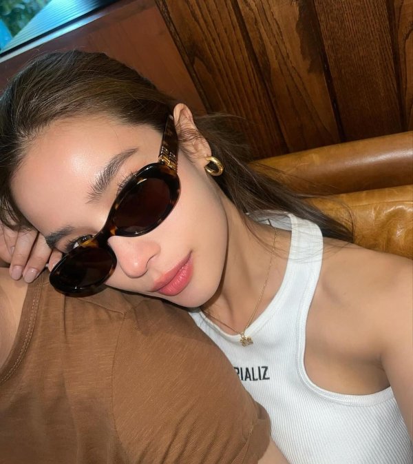 Miu Miu MU06ZS Brown Gold Oval Sunglasses