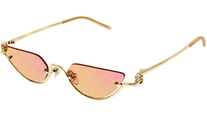 Gucci GG1603S Half Rim Sunglasses in Gold Orange Logo