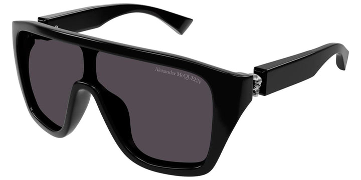 Alexander McQueen skull sunglasses, black square frame with dark tinted lenses