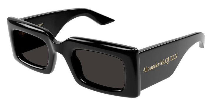Alexander McQueen AM0433S Black Rectangular Sunglasses