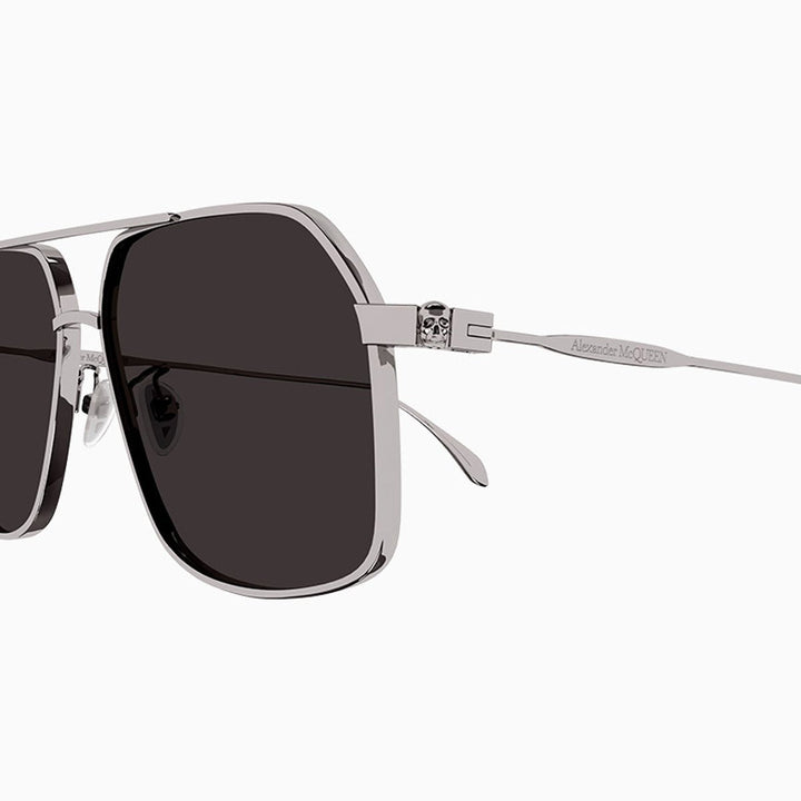 Alexander McQueen AM0372S Silver Pilot Sunglasses