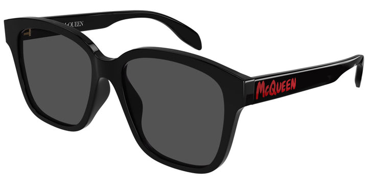 Alexander McQueen AM0331SK Black Red Square Sunglasses
