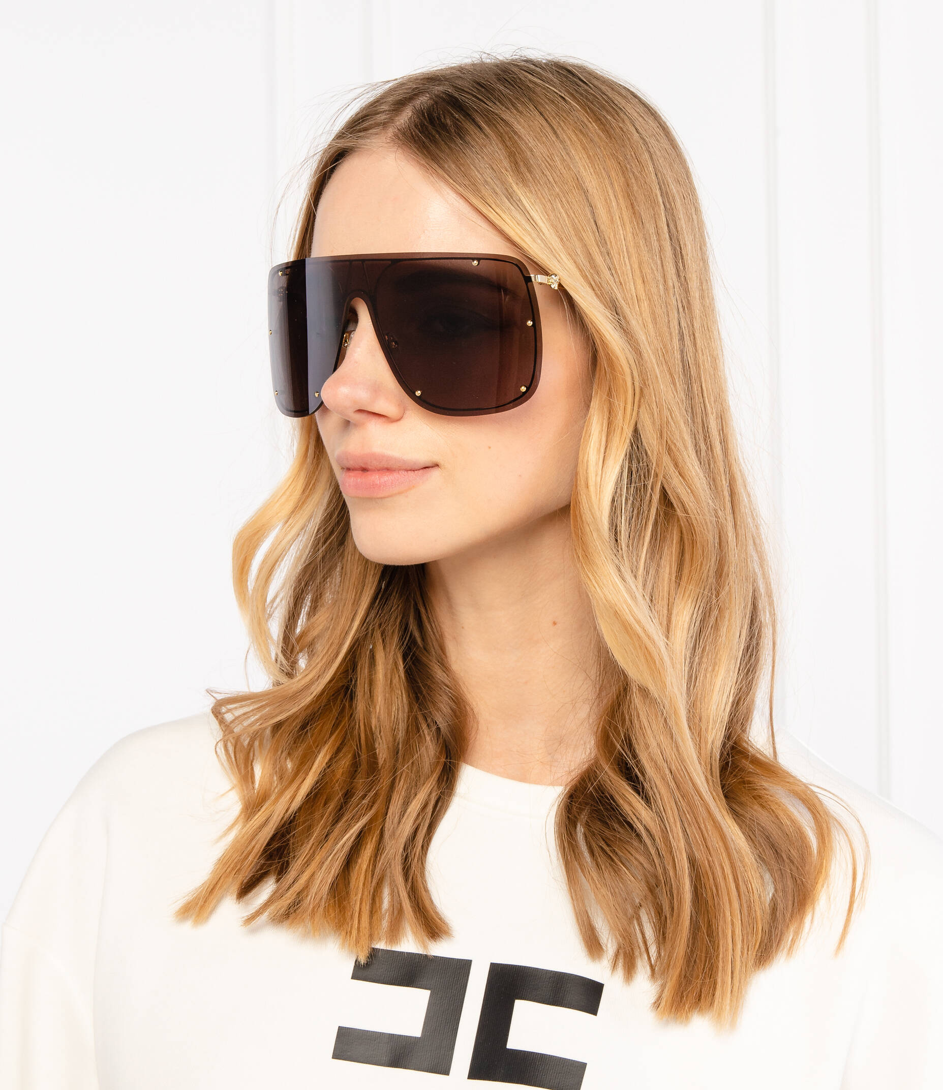 Alexander McQueen AM0313S Oversized Mask Sunglasses – Designer