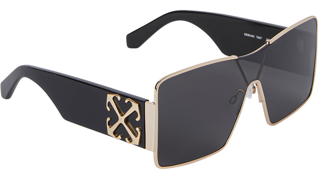 Off White Aspen Shield Sunglasses in Gold Grey – Designer 