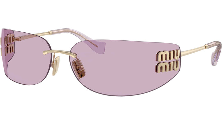 Miu Miu MU A51S Pink Rimless Mask Sunglasses