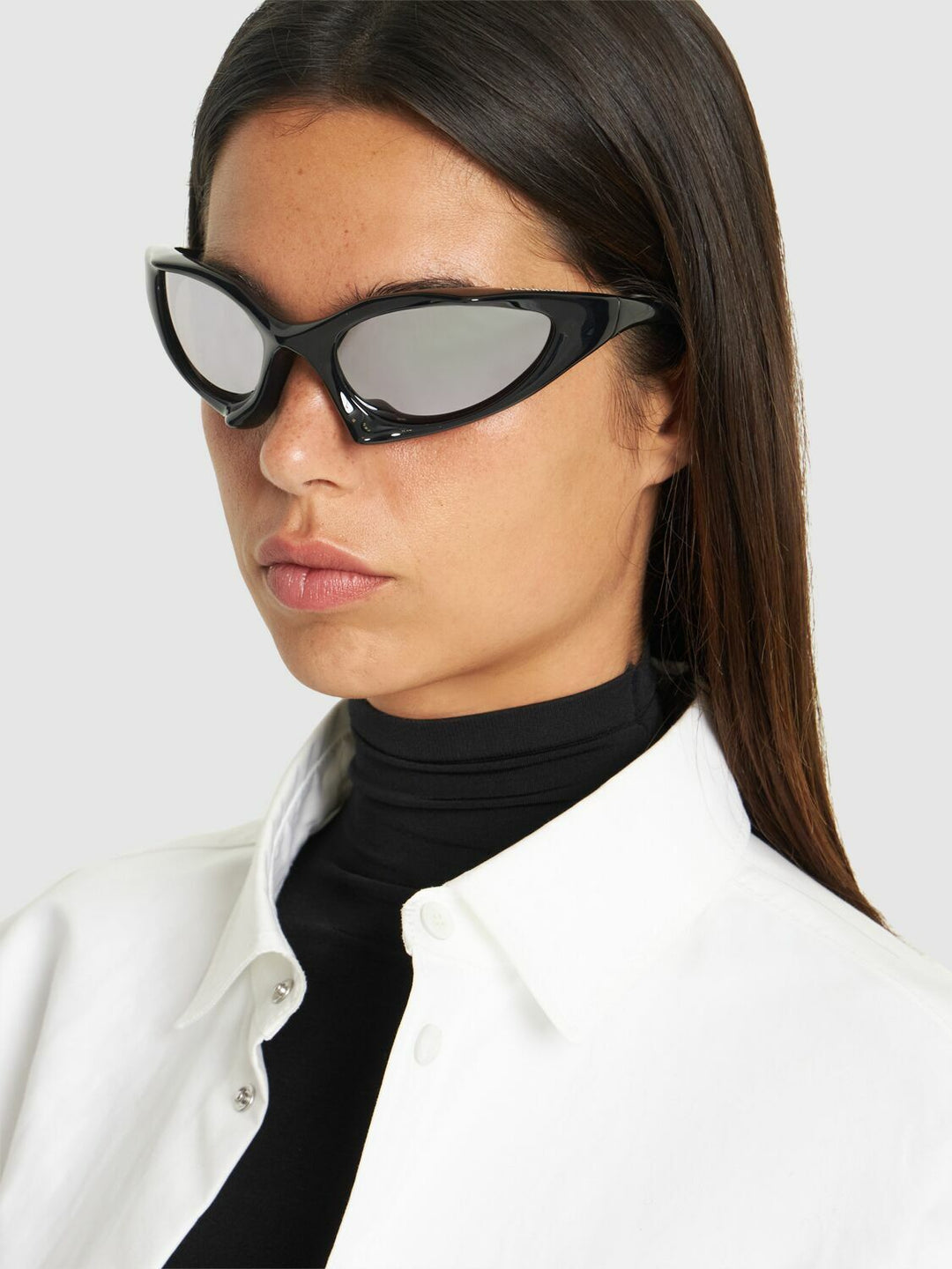 Balenciaga BB0352S Sunglasses in Black Mirror