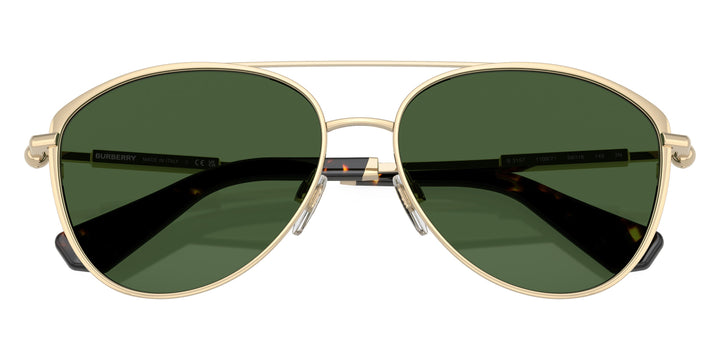 Burberry BE3157 Aviator Sunglasses in Gold
