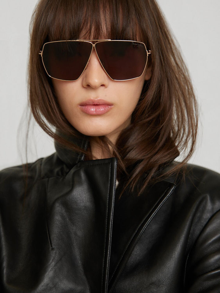 Tom Ford Stella FT1185 Squared Sunglasses in Gold