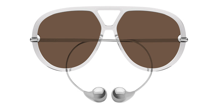 Bottega Veneta BV1273S Drop Earring Aviator Sunglasses in Grey