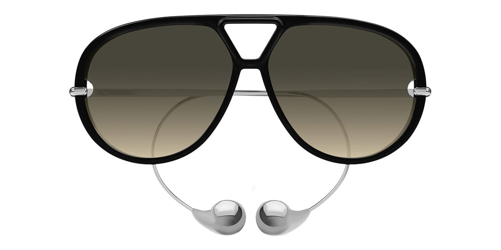 Bottega Veneta BV1273S Drop Earring Aviator Sunglasses in Black Grey