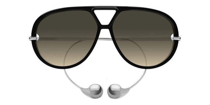 Bottega Veneta BV1273S Drop Earring Aviator Sunglasses in Black Grey