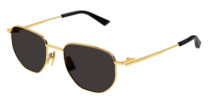 Bottega Veneta BV1301S Metal Round Sunglasses in Gold Grey