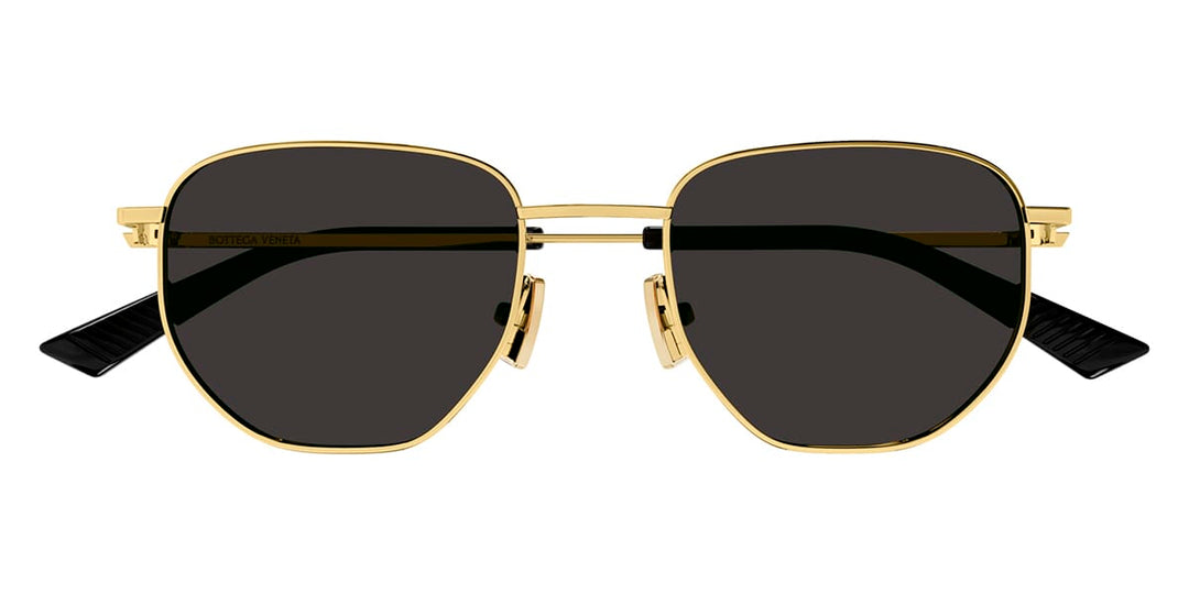 Bottega Veneta BV1301S Metal Round Sunglasses in Gold Grey