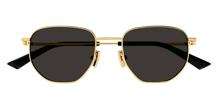 Bottega Veneta BV1301S Metal Round Sunglasses in Gold Grey