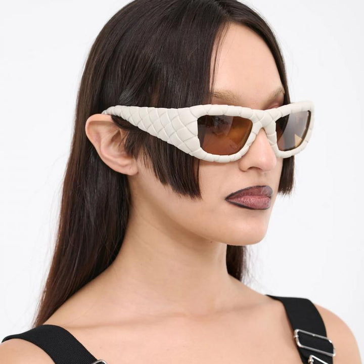 Bottega Veneta BV1303S Braided Sunglasses in White