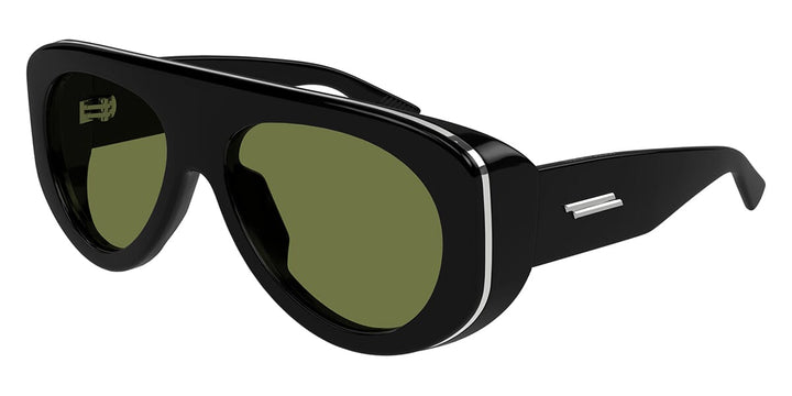 Bottega Veneta BV1362S Oversized Sunglasses in Black Green