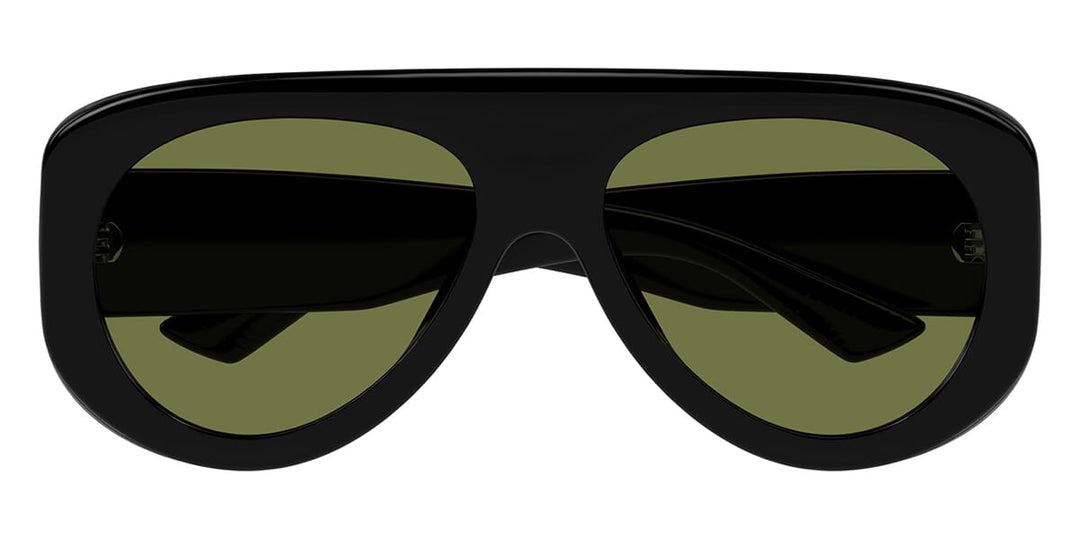 Bottega Veneta BV1362S Oversized Sunglasses in Black Green
