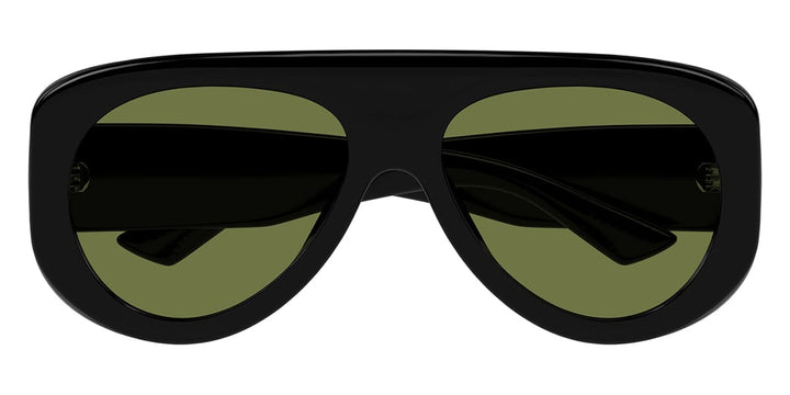 Bottega Veneta BV1362S Oversized Sunglasses in Black Green