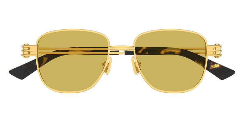 Bottega Veneta BV1012S Gafas de sol estilo aviador minimalistas con lentes rojas