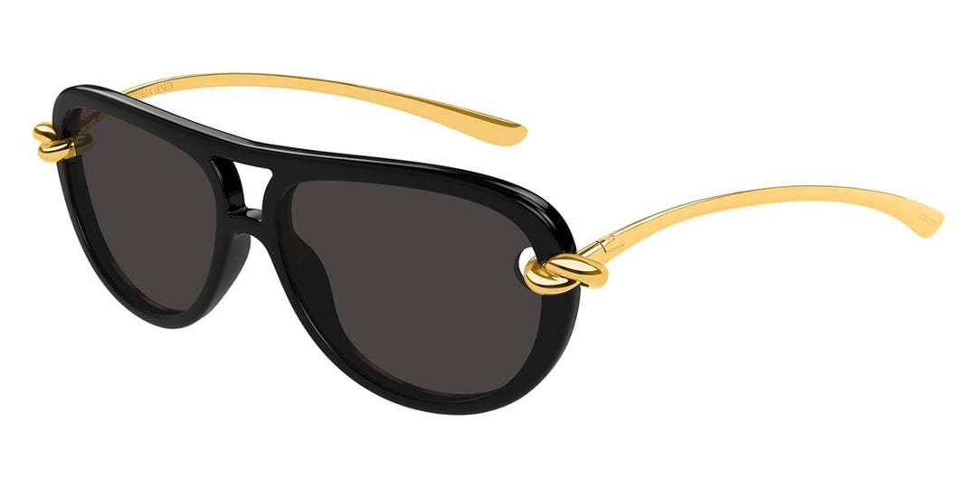 Bottega Veneta BV1418S Aviator Sunglasses in Black