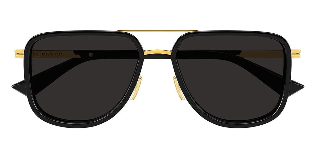 Bottega Veneta BV1463S Squared Aviator Sunglasses in Black