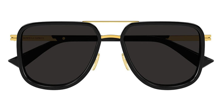 Bottega Veneta BV1463S Squared Aviator Sunglasses in Black