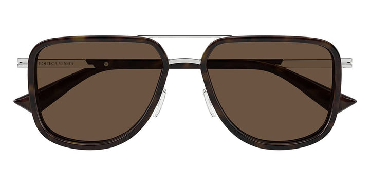 Bottega Veneta BV1463S Squared Aviator Sunglasses in Brown