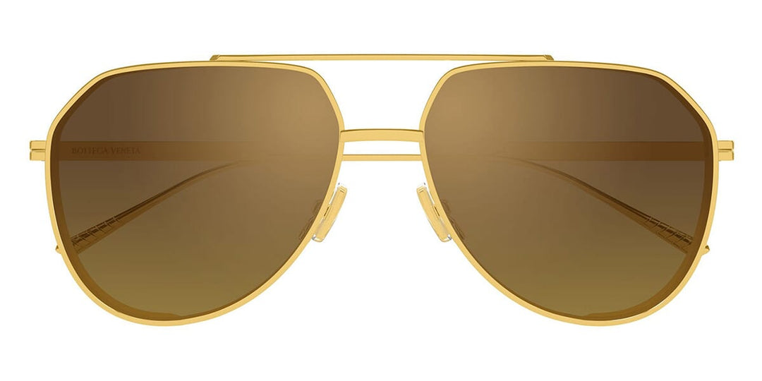 Bottega Veneta BV1465S Light Ribbon Aviator Gold Mirror Sunglasses