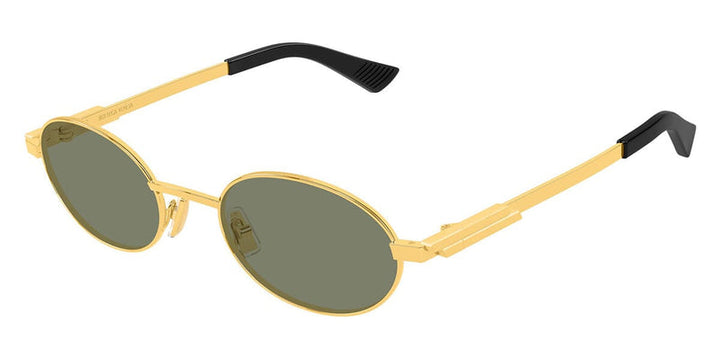 Bottega Veneta BV1470S Oval Gold Green Sunglasses