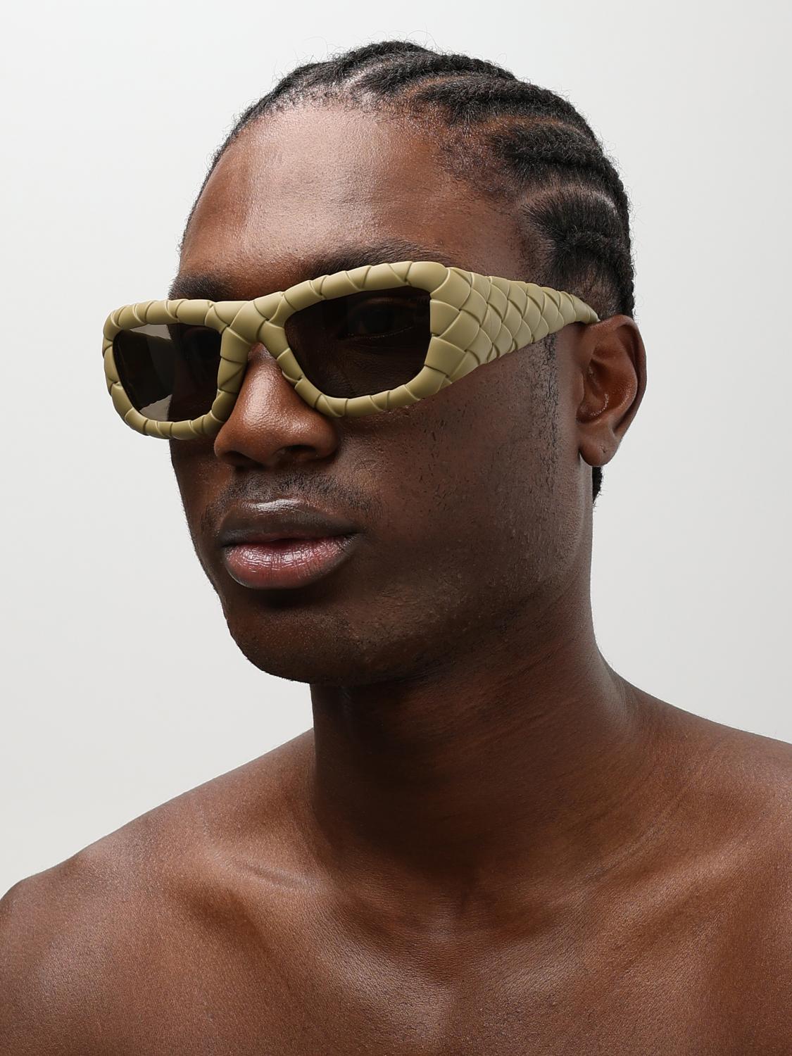 Bottega Veneta BV1303S Braided Sunglasses in Olive Green