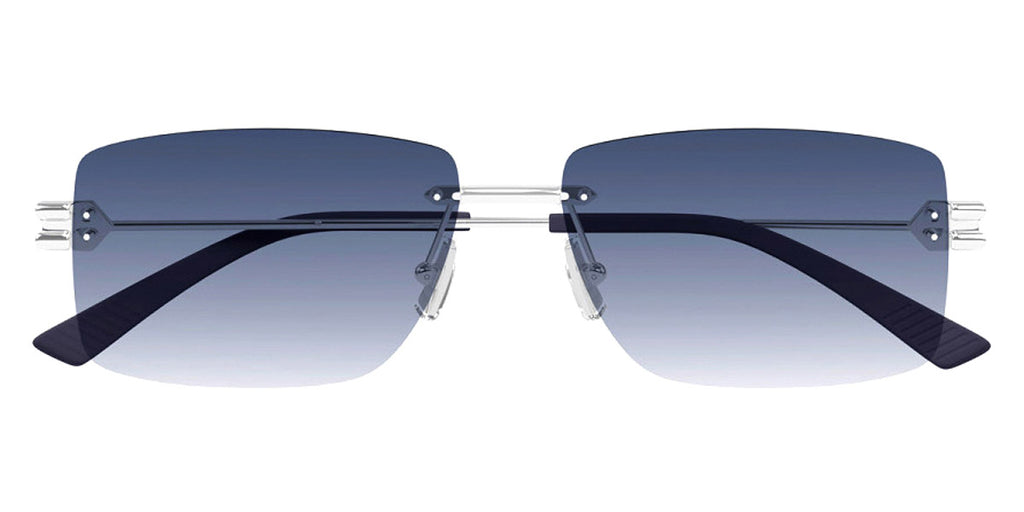 Bottega Veneta BV1126S Rimless Sunglasses in Silver Blue