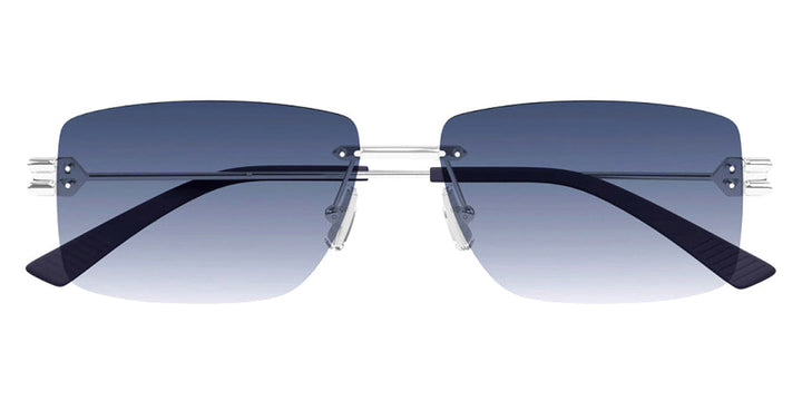 Bottega Veneta BV1126S Rimless Sunglasses in Silver Blue