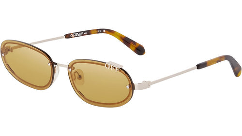 Off White Miami Oval Rimless Sunglasses in Gold/Camel