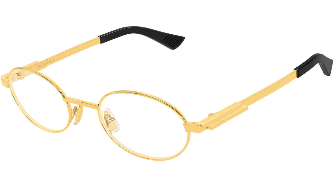 Bottega Veneta BV1470S Oval Gold Bluelight Sunglasses