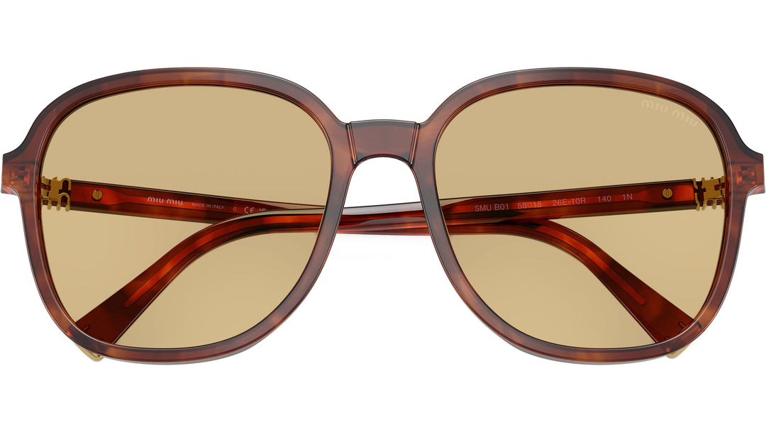 Miu Miu MU B01S Oversized Havana Sunglasses
