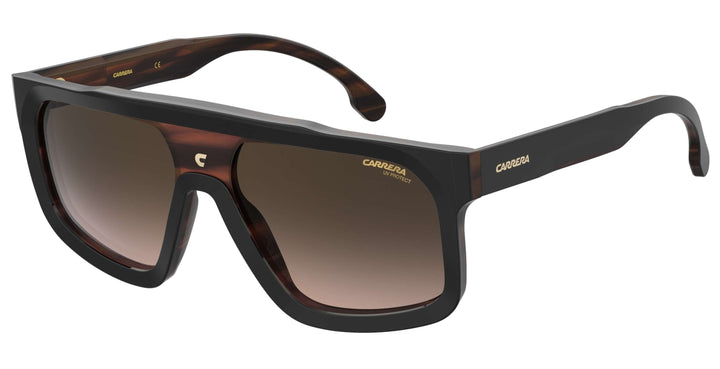 Carrera mask sunglasses with brown tortoiseshell frame and gradient lenses