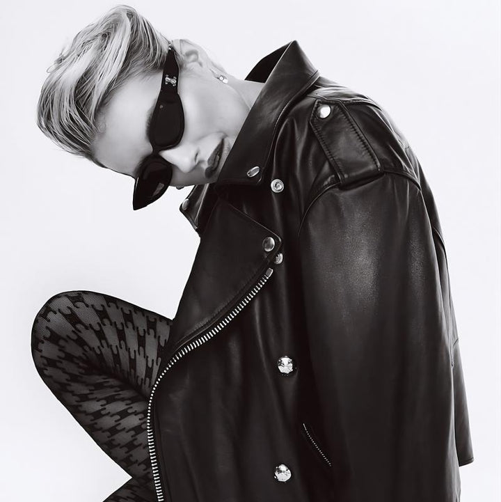 Celine Triomphe black sunglasses with dark lenses and slim curved arms