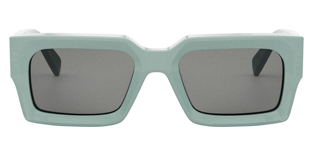 Celine square sunglasses, transparent green frame with large dark lenses