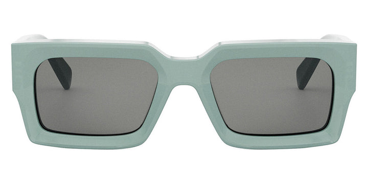 Celine square sunglasses, transparent green frame with large dark lenses