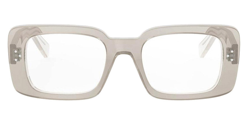 Celine rectangular eyeglass frames, translucent clear front with gold-tone detailing