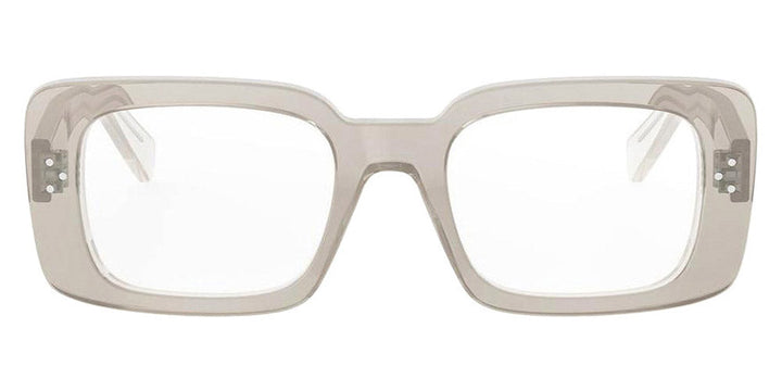 Celine rectangular eyeglass frames, translucent clear front with gold-tone detailing