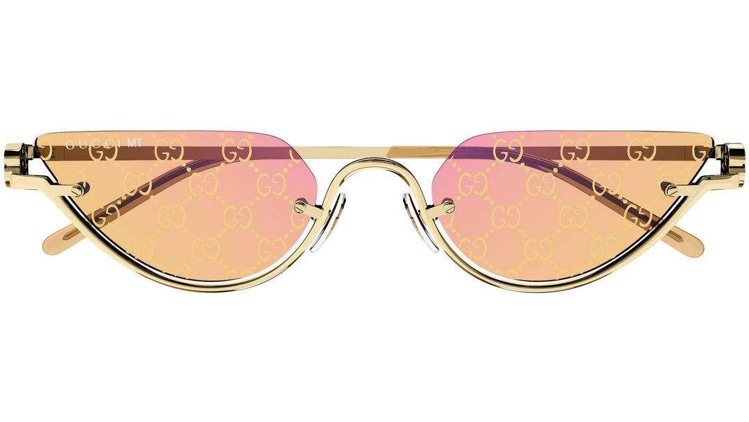 Gucci GG1603S Half Rim Sunglasses in Gold Orange Logo