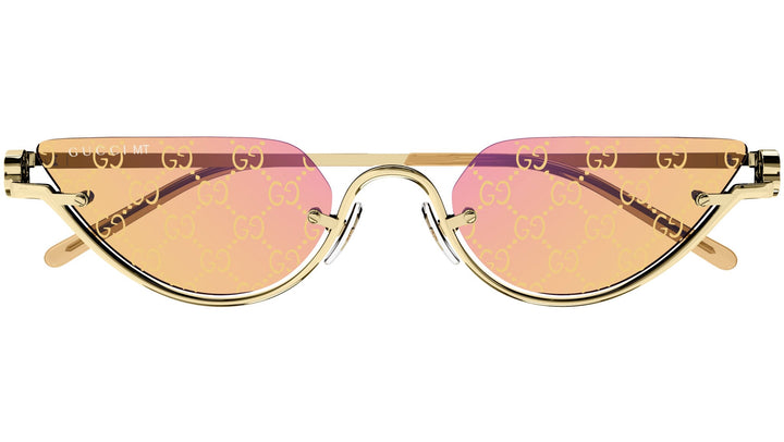 Gucci GG1603S Half Rim Sunglasses in Gold Orange Logo