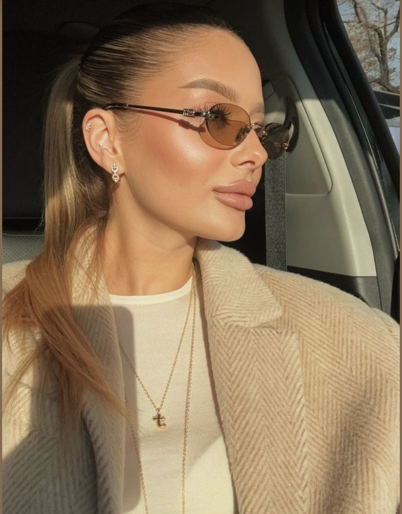 Miu Miu MU A54S Gold Yellow Oval Rimless | Designer Daydream