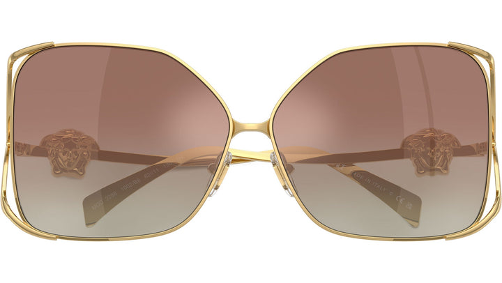 Versace VE2288 Square Metal Sunglasses in Gold Brown