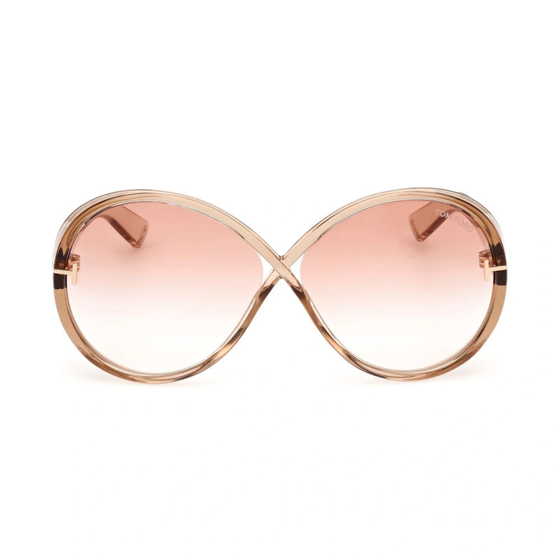 Tom Ford Edie FT1116 Oversized Round Sunglasses in Nude Pink