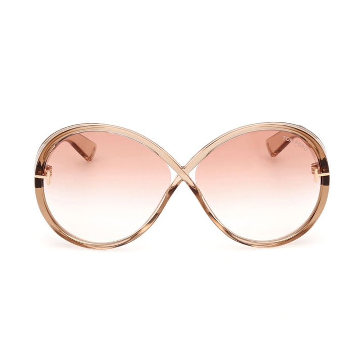 Tom Ford Edie FT1116 Oversized Round Sunglasses in Nude Pink