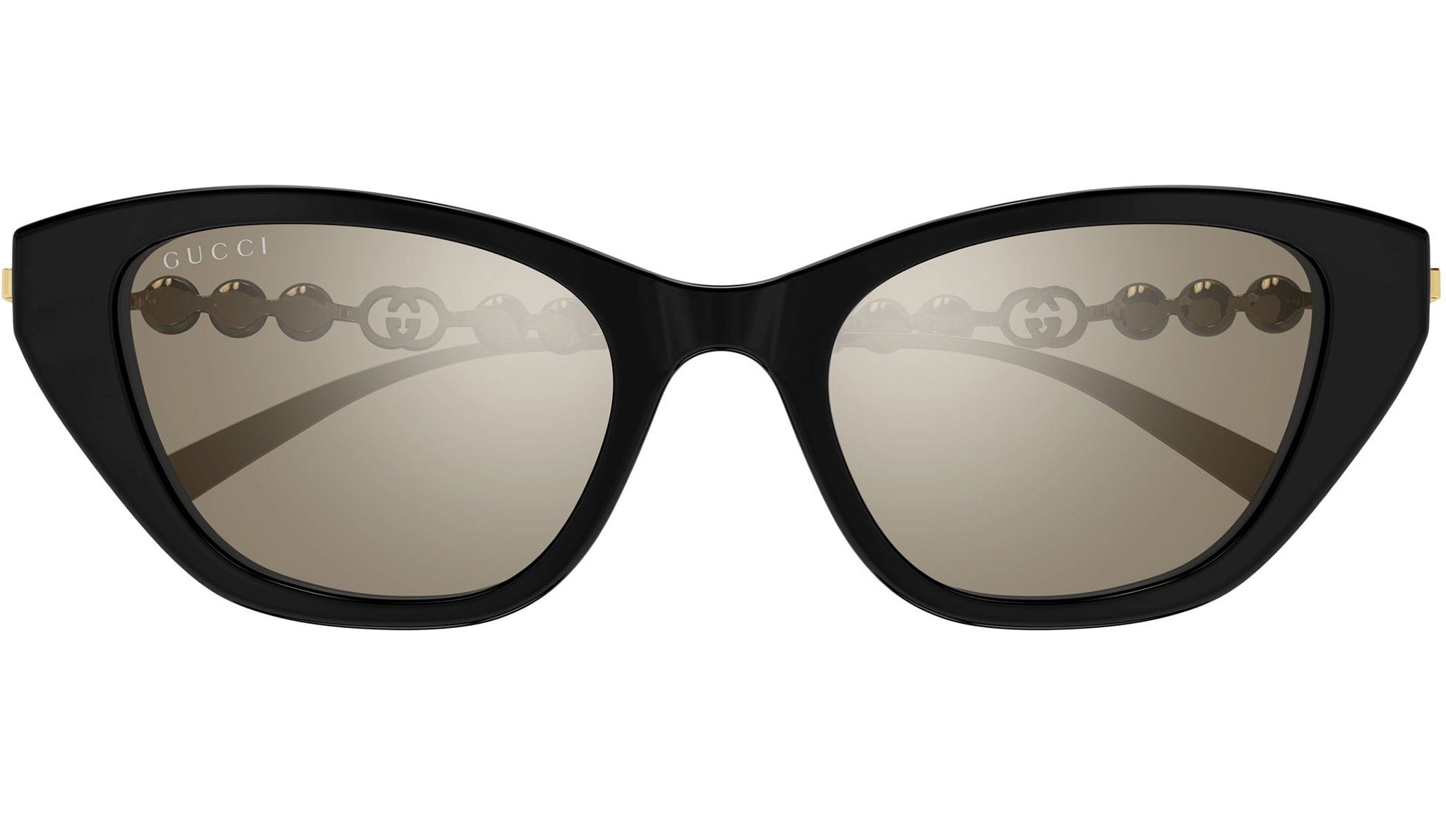 Gucci GG1968S Cat Eye Pearl Sunglasses in Black Mirror – Designer